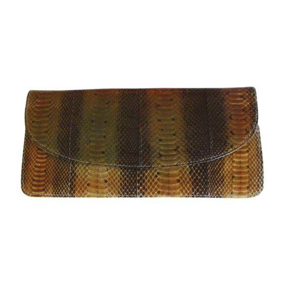 Vintage Genuine Snake Skin Leather Clutch Purse - Picture 1 of 7